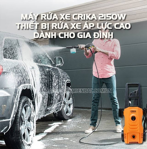Máy rửa xe Crika 2150W – Thiết bị rửa xe áp lực cao cho gia đình